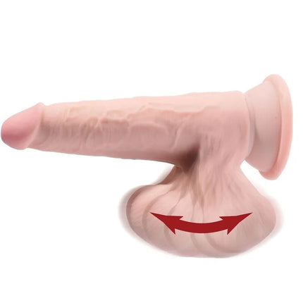 KING COCK - PLUS 3D DILDO SWINGING BALLS - 15.2 CM HELLE HAUT - Dildo mit Saugnapf
