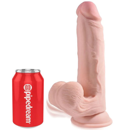 KING COCK - PLUS 3D DILDO SWINGING BALLS - 20.3 CM - Dildo mit Saugnapf