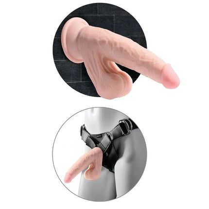 KING COCK - PLUS 3D DILDO SWINGING BALLS - 20.3 CM - Dildo mit Saugnapf