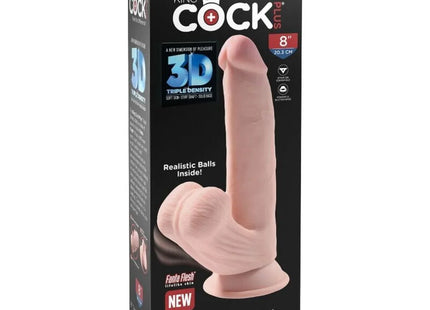 KING COCK - PLUS 3D DILDO SWINGING BALLS - 24.5 CM HELLE HAUT - Dildo mit Saugnapf