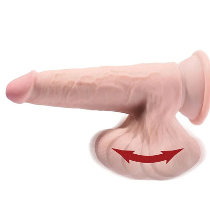 KING COCK - PLUS 3D DILDO SWINGING BALLS - 24.5 CM HELLE HAUT - Dildo mit Saugnapf