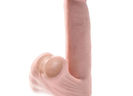 KING COCK - PLUS 3D DILDO SWINGING BALLS - 24.5 CM HELLE HAUT - Dildo mit Saugnapf
