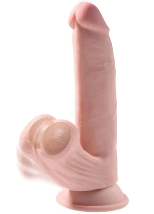KING COCK - PLUS 3D DILDO SWINGING BALLS - 24.5 CM HELLE HAUT - Dildo mit Saugnapf