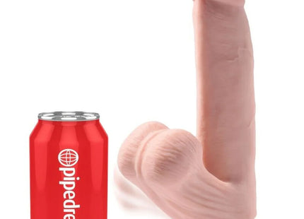 KING COCK - PLUS 3D DILDO SWINGING BALLS - 24.5 CM HELLE HAUT - Dildo mit Saugnapf