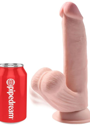 KING COCK - PLUS 3D DILDO SWINGING BALLS - 24.5 CM HELLE HAUT - Dildo mit Saugnapf