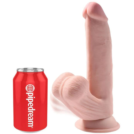 KING COCK - PLUS 3D DILDO SWINGING BALLS - 24.5 CM HELLE HAUT - Dildo mit Saugnapf