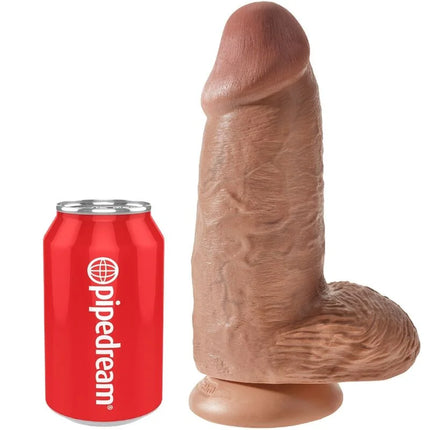 KING COCK - POLLIGER REALISTISCHER PENIS - 23 CM KARAMELL - Dildo mit Saugnapf