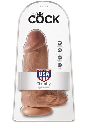 KING COCK - POLLIGER REALISTISCHER PENIS - 23 CM KARAMELL - Dildo mit Saugnapf