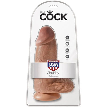 KING COCK - POLLIGER REALISTISCHER PENIS - 23 CM KARAMELL - Dildo mit Saugnapf