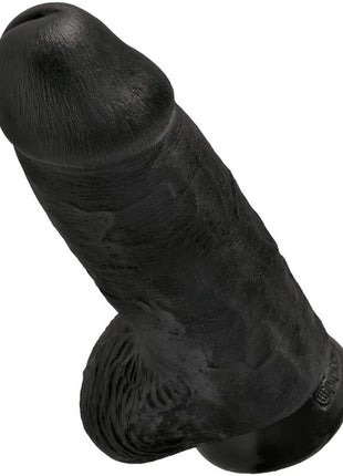 KING COCK - POLLIGER REALISTISCHER PENIS - 23 CM SCHWARZ - Dildo mit Saugnapf