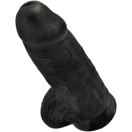 KING COCK - POLLIGER REALISTISCHER PENIS - 23 CM SCHWARZ - Dildo mit Saugnapf