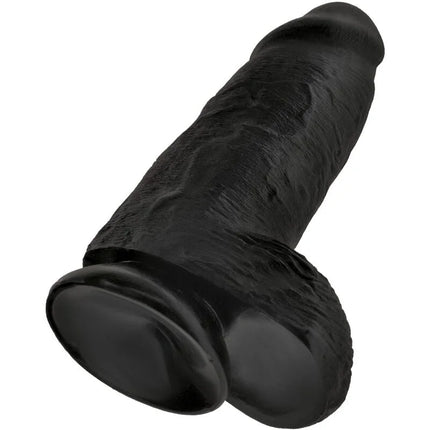 KING COCK - POLLIGER REALISTISCHER PENIS - 23 CM SCHWARZ - Dildo mit Saugnapf