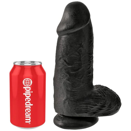 KING COCK - POLLIGER REALISTISCHER PENIS - 23 CM SCHWARZ - Dildo mit Saugnapf