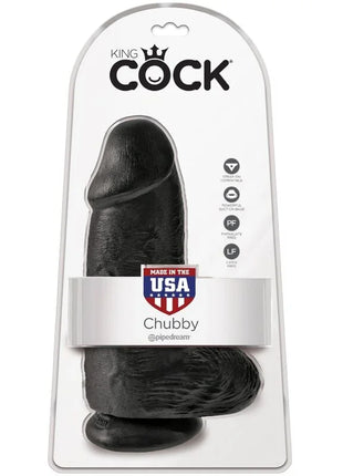 KING COCK - POLLIGER REALISTISCHER PENIS - 23 CM SCHWARZ - Dildo mit Saugnapf