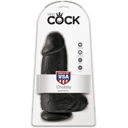 KING COCK - POLLIGER REALISTISCHER PENIS - 23 CM SCHWARZ - Dildo mit Saugnapf