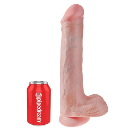 Pink silikon realistischer dildo king cock mit hoden und saugkörper 38 cm von pipedream