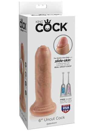 KING COCK - REALISTISCHER DILDO - UNBESCHNITTEN - 15 CM - Dildo mit Saugnapf