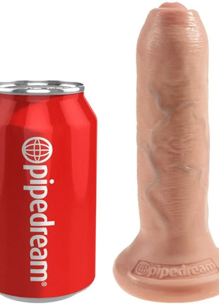 KING COCK - REALISTISCHER DILDO - UNBESCHNITTEN - 15 CM - Dildo mit Saugnapf