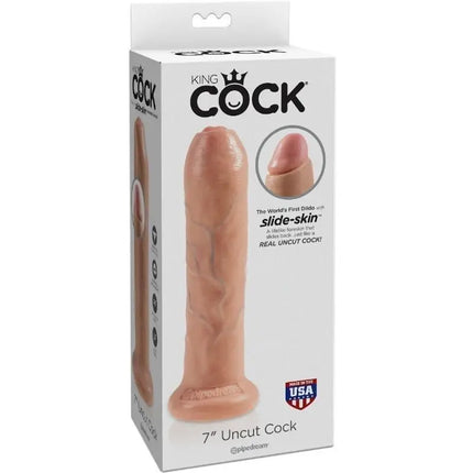 KING COCK - REALISTISCHER DILDO - UNBESCHNITTEN - 21 CM - Dildo mit Saugnapf