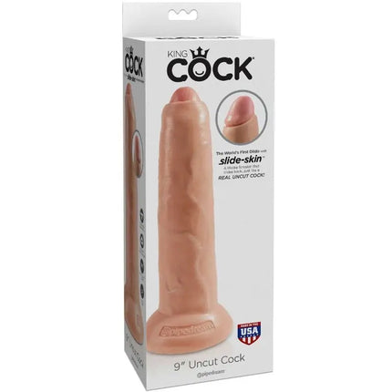 KING COCK - REALISTISCHER DILDO - UNBESCHNITTEN - 23 CM - Dildo mit Saugnapf