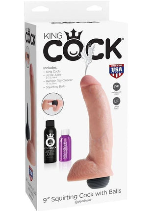 King cock realistischer natürlicher ejakulator-penis 22,86 cm aus hautfarbenem silikon mit spritzfunktion