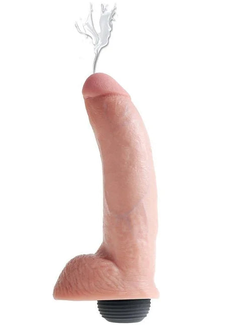 Pink silikon dildo mit schwarzer basis und wasser-sprühdüse oben king cock realistischer natürlicher ejakulator-penis 22,86 cm