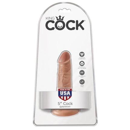 KING COCK - REALISTISCHER PENIS - 12 CM KARAMELL - Dildo mit Saugnapf