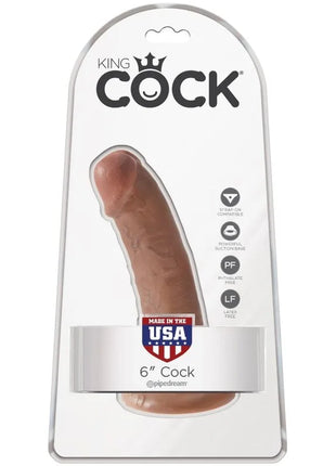 KING COCK - REALISTISCHER PENIS - 15 CM KARAMELL - Dildo mit Saugnapf
