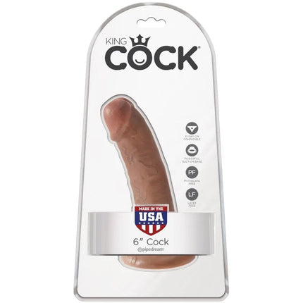 KING COCK - REALISTISCHER PENIS - 15 CM KARAMELL - Dildo mit Saugnapf