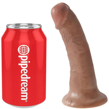 KING COCK - REALISTISCHER PENIS - 15 CM KARAMELL - Dildo mit Saugnapf