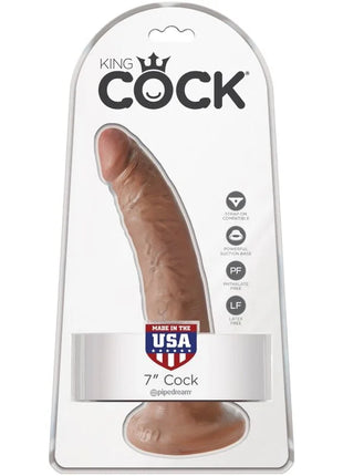 KING COCK - REALISTISCHER PENIS - 17.5 CM KARAMELL - Dildo mit Saugnapf