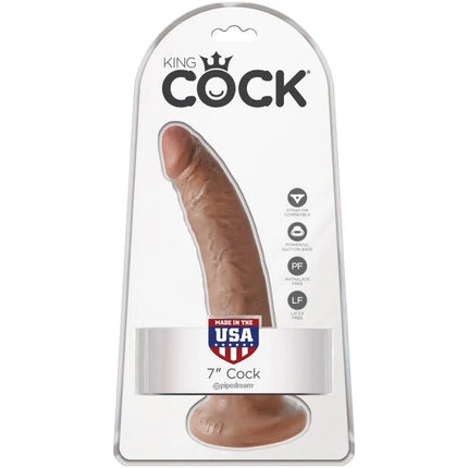 KING COCK - REALISTISCHER PENIS - 17.5 CM KARAMELL - Dildo mit Saugnapf