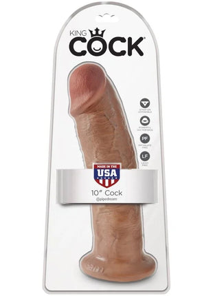 KING COCK - REALISTISCHER PENIS - 24 CM KARAMELL - Dildo mit Saugnapf