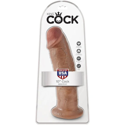 KING COCK - REALISTISCHER PENIS - 24 CM KARAMELL - Dildo mit Saugnapf
