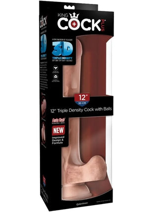 KING COCK - REALISTISCHER PENIS MIT 3D-KUGELN - 24.8 CM - Dildo mit Saugnapf