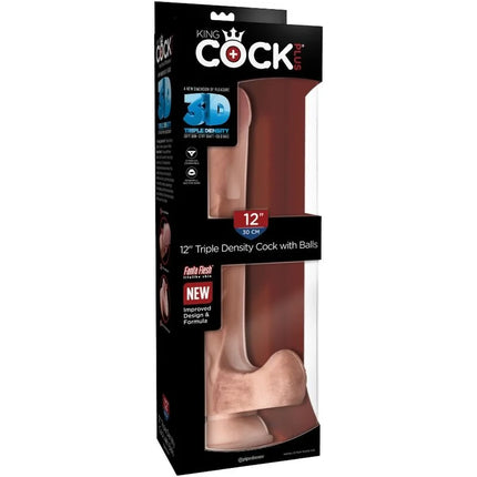 KING COCK - REALISTISCHER PENIS MIT 3D-KUGELN - 24.8 CM - Dildo mit Saugnapf