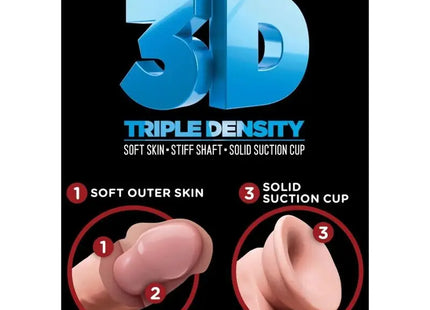 KING COCK - REALISTISCHER PENIS MIT 3D-KUGELN - 24.8 CM - Dildo mit Saugnapf