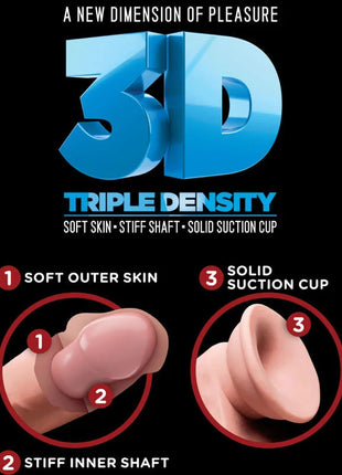 KING COCK - REALISTISCHER PENIS MIT EIER - 19.4 CM - LEICHT - Dildo mit Saugnapf