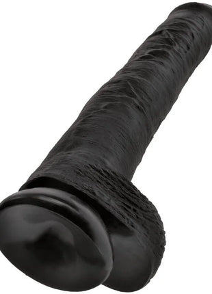 Schwarzer king cock dildo aus texturiertem silikon mit gerundetem kopf und geripptem schaft 30 5 cm lang