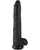 Schwarzer silikon dildo king cock 30,5 cm mit realistischer struktur und abgerundetem sockel