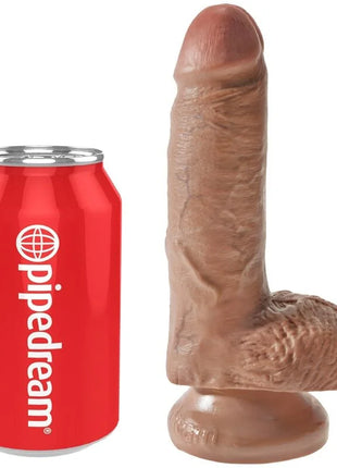 KING COCK - REALISTISCHER PENIS MIT KUGELN - 13.2 CM KARAMELL - Dildo mit Saugnapf