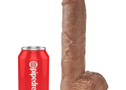 KING COCK - REALISTISCHER PENIS MIT KUGELN - 19.8 CM KARAMELL - Dildo mit Saugnapf