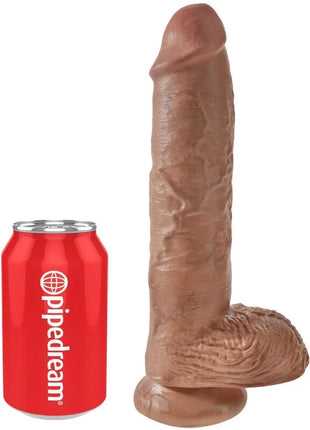 KING COCK - REALISTISCHER PENIS MIT KUGELN - 19.8 CM KARAMELL - Dildo mit Saugnapf