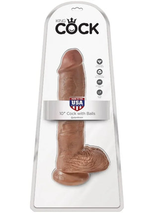 KING COCK - REALISTISCHER PENIS MIT KUGELN - 19.8 CM KARAMELL - Dildo mit Saugnapf