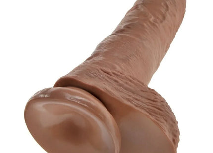 KING COCK - REALISTISCHER PENIS MIT KUGELN - 19.8 CM KARAMELL - Dildo mit Saugnapf
