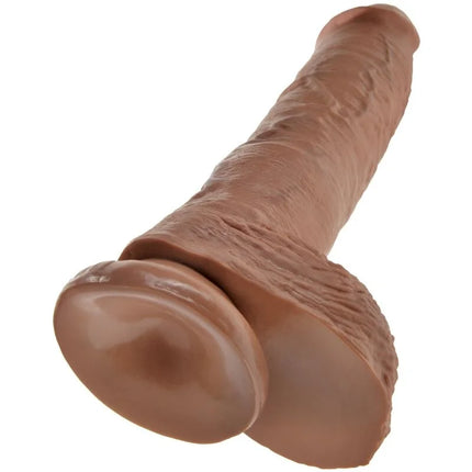 KING COCK - REALISTISCHER PENIS MIT KUGELN - 19.8 CM KARAMELL - Dildo mit Saugnapf