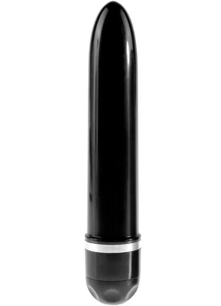 Schwarzer glänzender vibrator king cock steifer realistischer vibrator 20,3 cm mit silbernem akzentring aus kunststoff