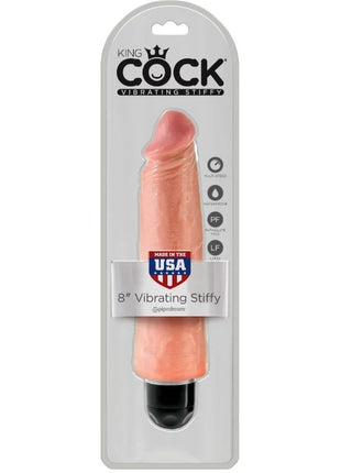 Rosa silikon vibrierender dildo mit schwarzer basis im blisterpack king cock steifer realistischer vibrator 20,3 cm