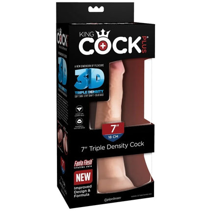 KING COCK - TRIPLE DENSITY DILDO - 18 CM - Dildo mit Saugnapf