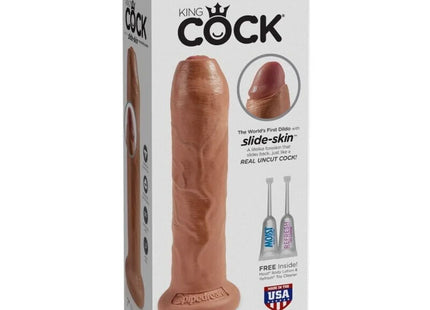 KING COCK - UNGESCHNITTENER REALISTISCHER PENIS - 17.8 CM KARAMELL - Dildo mit Saugnapf